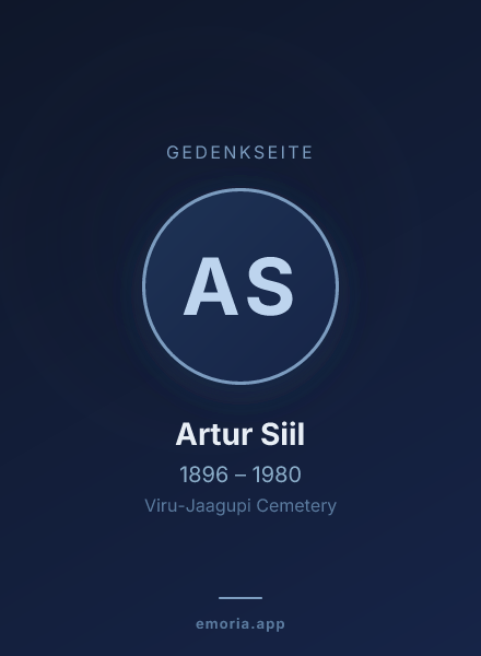 Gedenkportrait von Artur Siil