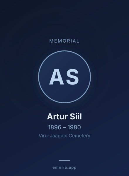 Memorial portrait of Artur Siil