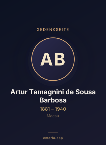Gedenkportrait von Artur Tamagnini de Sousa Barbosa
