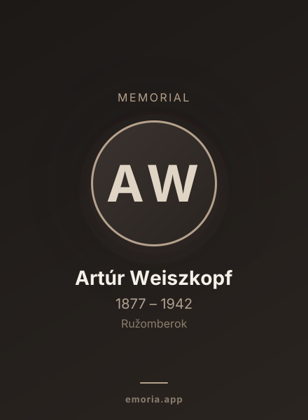 Memorial portrait of Artúr Weiszkopf