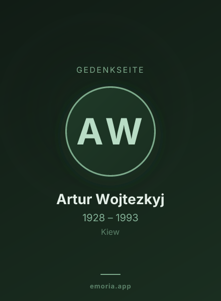 Gedenkportrait von Artur Wojtezkyj