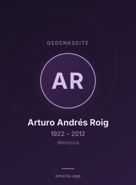 Gedenkportrait von Arturo Andrés Roig