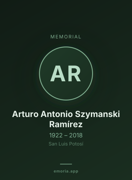Memorial portrait of Arturo Antonio Szymanski Ramírez