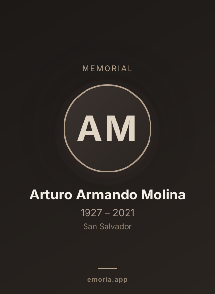 Memorial portrait of Arturo Armando Molina