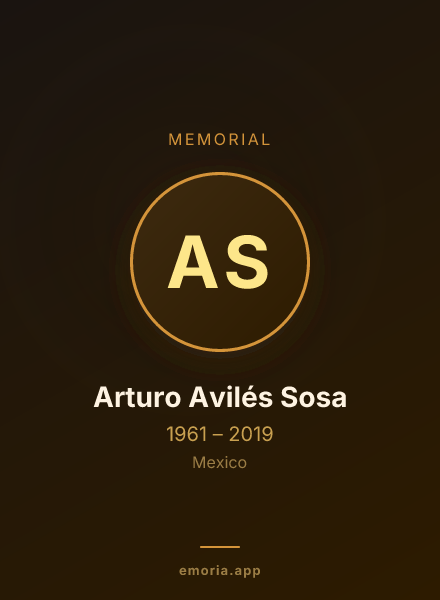 Memorial portrait of Arturo Avilés Sosa