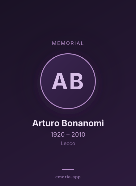 Memorial portrait of Arturo Bonanomi
