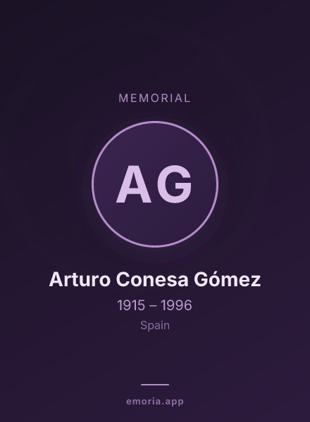 Memorial portrait of Arturo Conesa Gómez