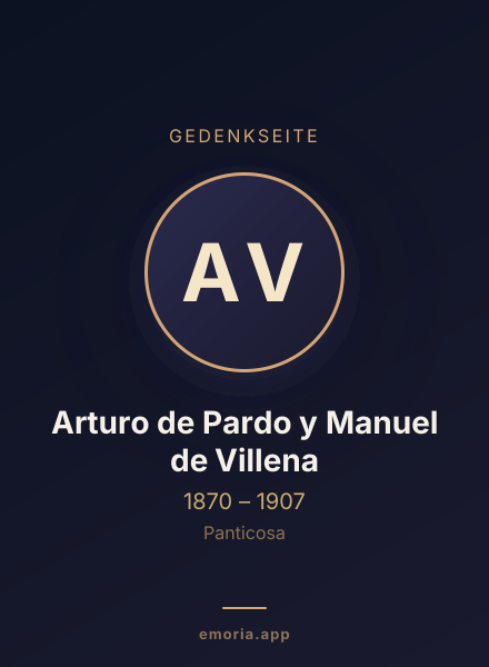 Gedenkportrait von Arturo de Pardo y Manuel de Villena