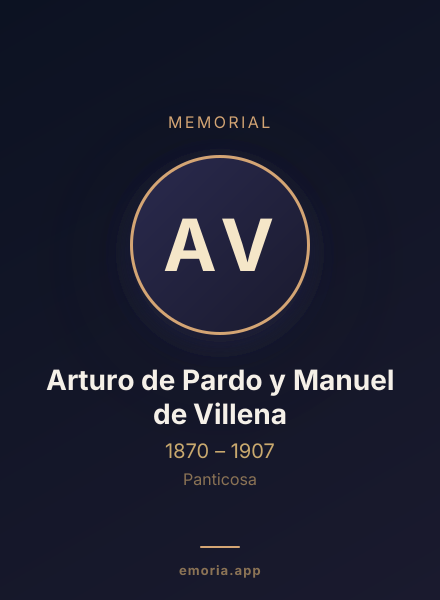 Memorial portrait of Arturo de Pardo y Manuel de Villena