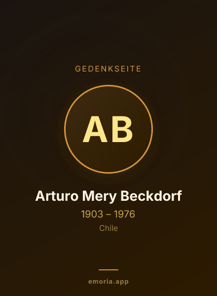Gedenkportrait von Arturo Mery Beckdorf