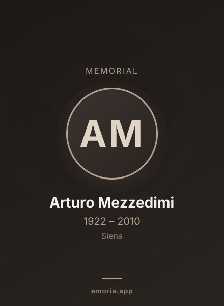 Memorial portrait of Arturo Mezzedimi