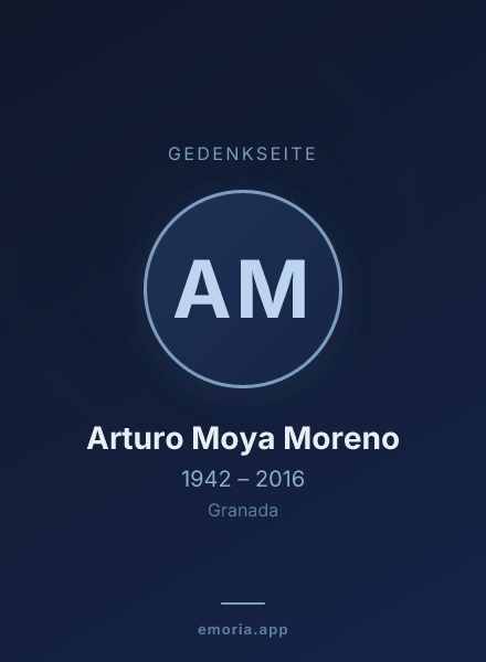 Gedenkportrait von Arturo Moya Moreno