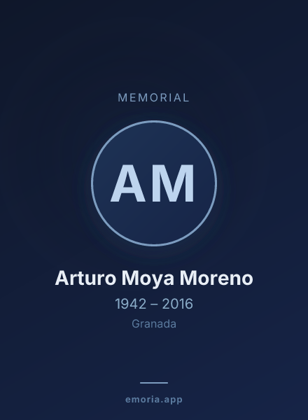 Memorial portrait of Arturo Moya Moreno