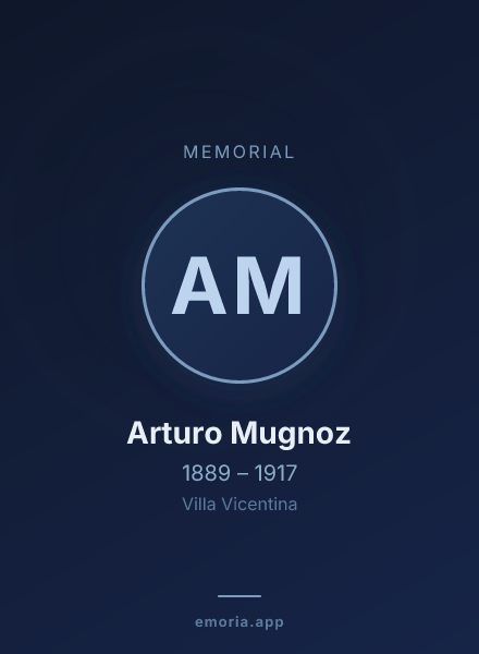 Memorial portrait of Arturo Mugnoz