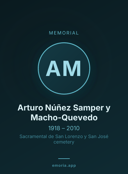 Memorial portrait of Arturo Núñez Samper y Macho-Quevedo