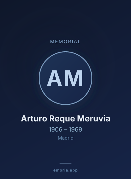 Memorial portrait of Arturo Reque Meruvia