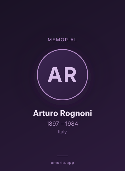 Memorial portrait of Arturo Rognoni