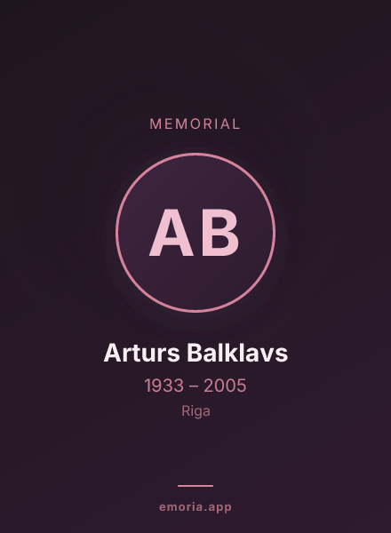 Memorial portrait of Arturs Balklavs