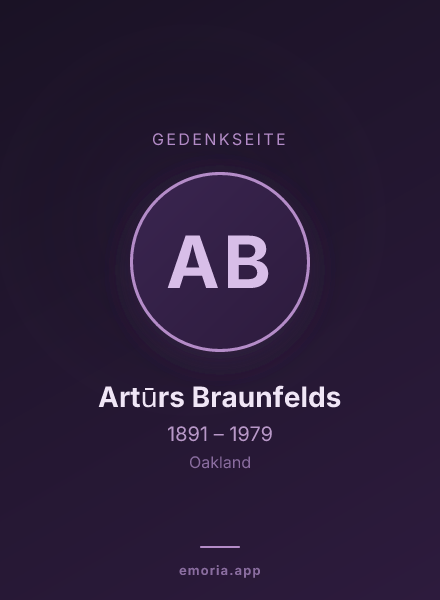 Gedenkportrait von Artūrs Braunfelds