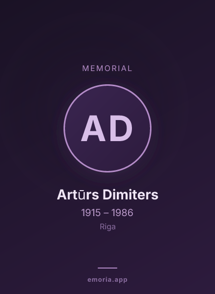 Memorial portrait of Artūrs Dimiters