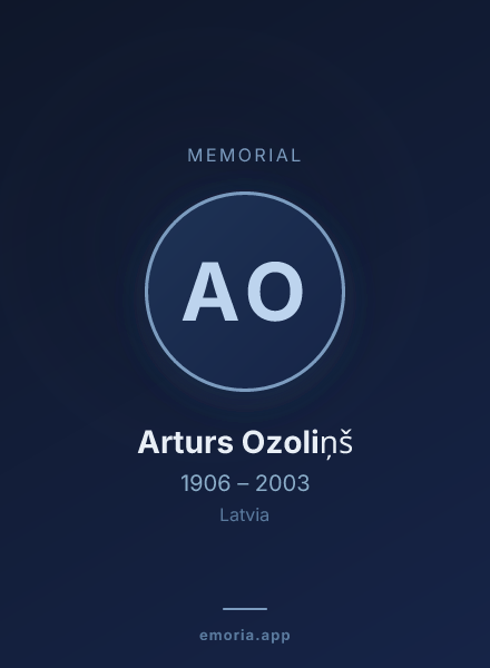 Memorial portrait of Arturs Ozoliņš