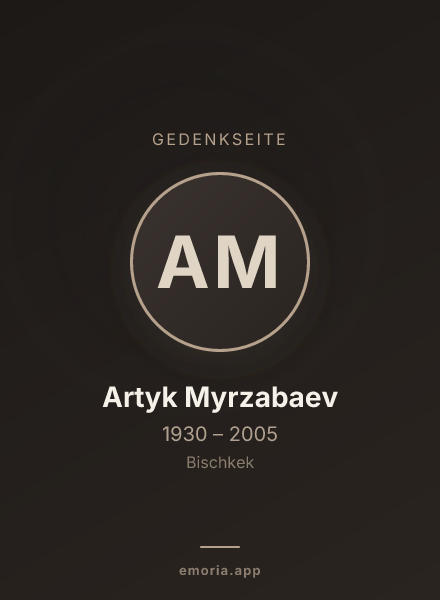Gedenkportrait von Artyk Myrzabaev