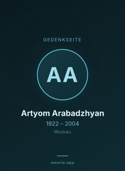 Gedenkportrait von Artyom Arabadzhyan