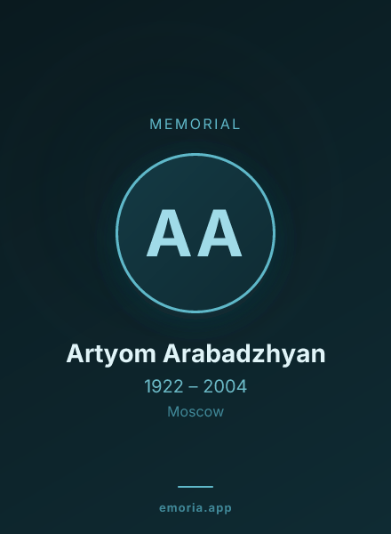 Memorial portrait of Artyom Arabadzhyan