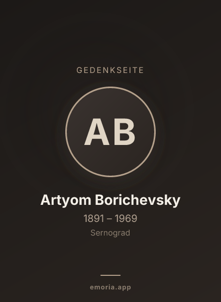 Gedenkportrait von Artyom Borichevsky