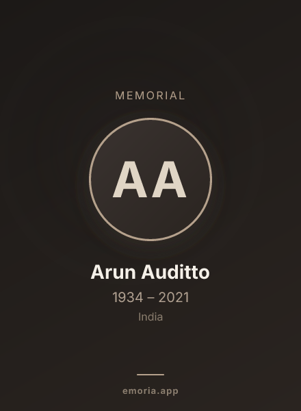 Memorial portrait of Arun Auditto