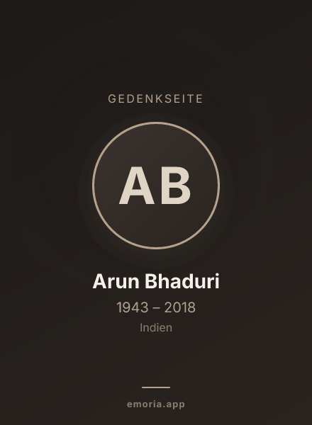 Gedenkportrait von Arun Bhaduri