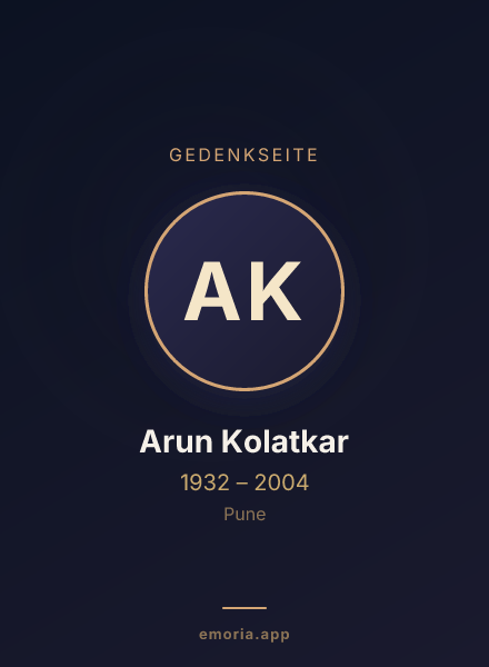 Gedenkportrait von Arun Kolatkar