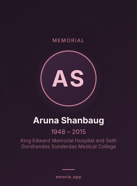 Memorial portrait of Aruna Shanbaug