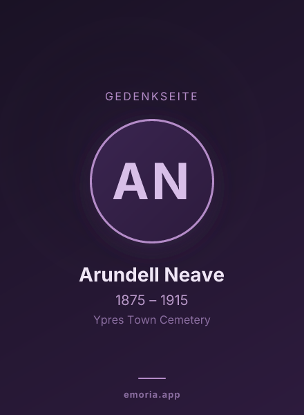 Gedenkportrait von Arundell Neave