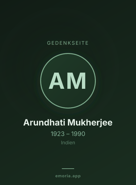 Gedenkportrait von Arundhati Mukherjee