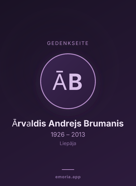 Gedenkportrait von Ārvaldis Andrejs Brumanis