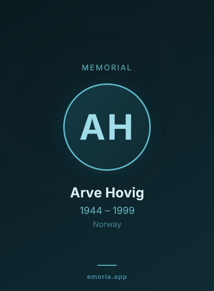 Memorial portrait of Arve Hovig