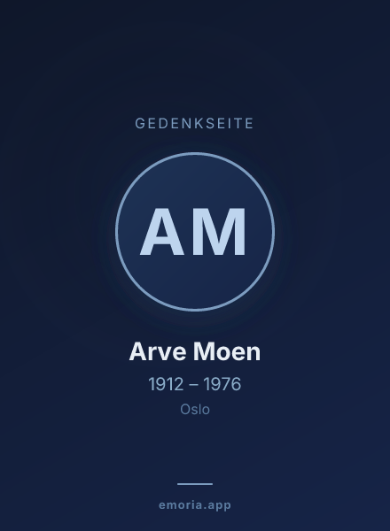 Gedenkportrait von Arve Moen