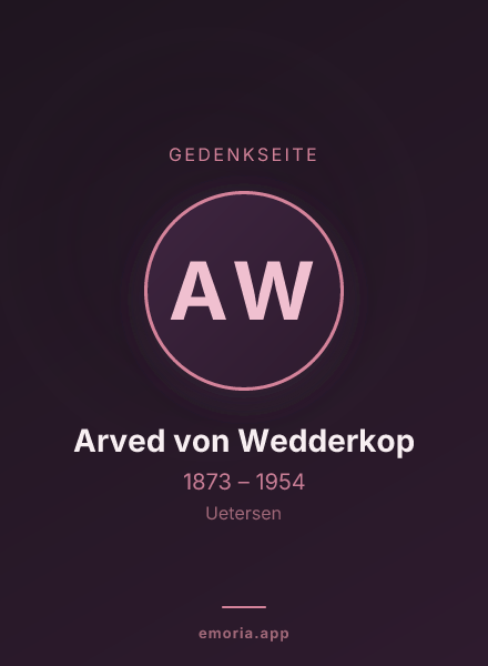 Gedenkportrait von Arved von Wedderkop