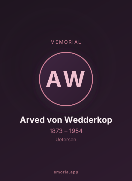 Memorial portrait of Arved von Wedderkop