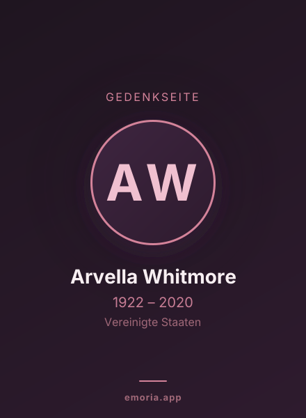Gedenkportrait von Arvella Whitmore