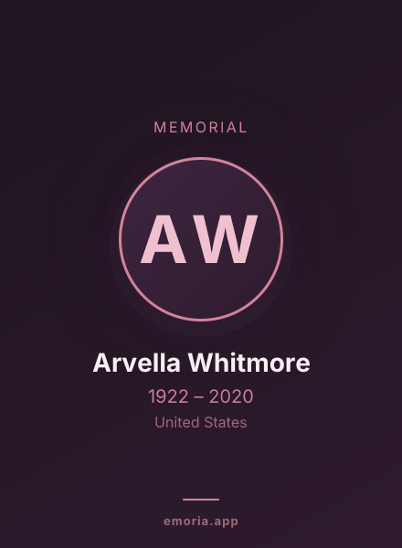 Memorial portrait of Arvella Whitmore