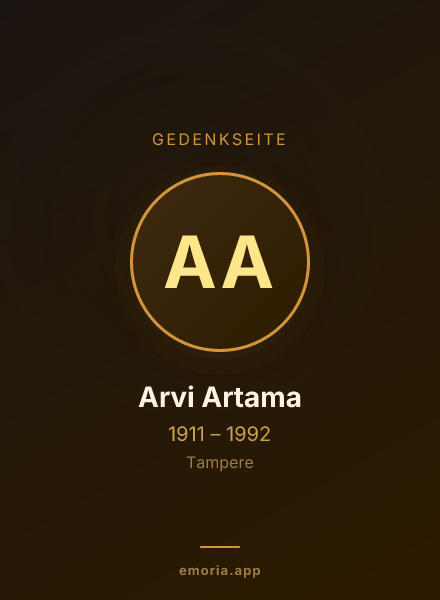 Gedenkportrait von Arvi Artama