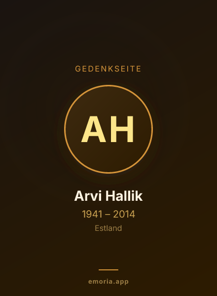 Gedenkportrait von Arvi Hallik
