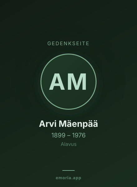 Gedenkportrait von Arvi Mäenpää