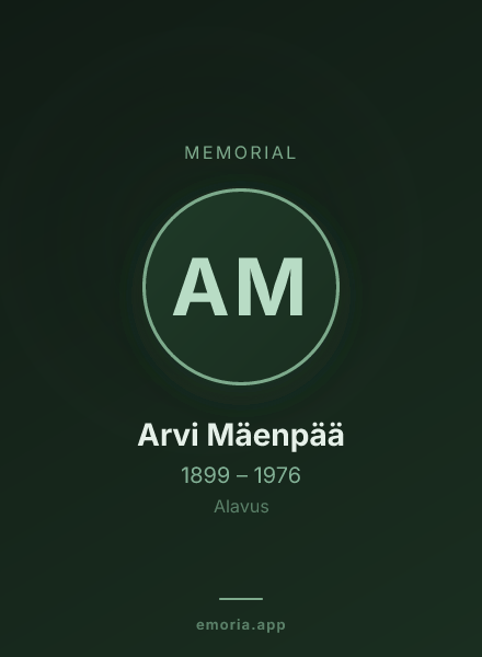 Memorial portrait of Arvi Mäenpää