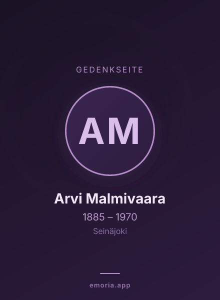 Gedenkportrait von Arvi Malmivaara