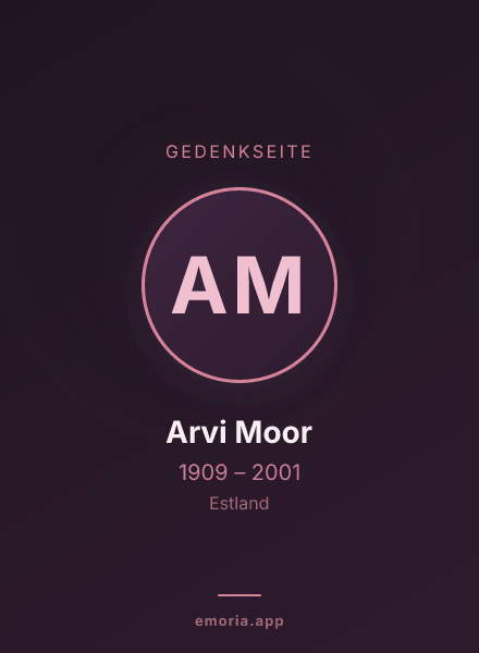 Gedenkportrait von Arvi Moor