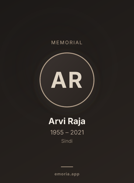 Memorial portrait of Arvi Raja