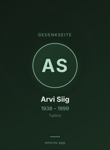 Gedenkportrait von Arvi Siig